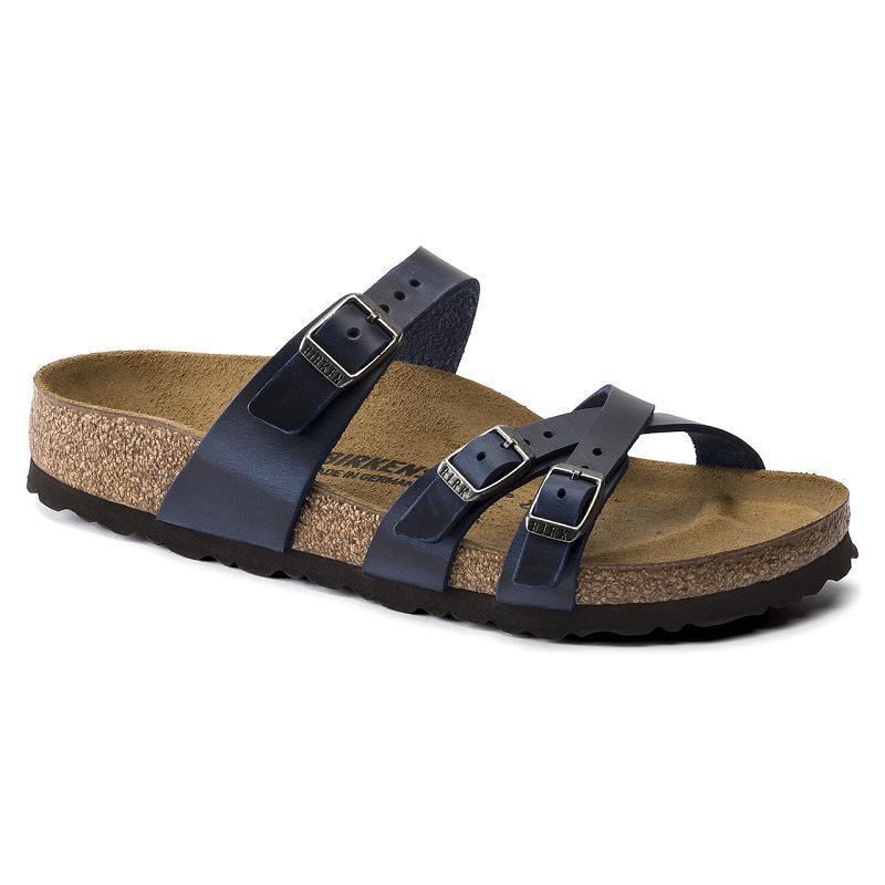 Birkenstock Oiled Læder Franca Dame Blå | DK 448UZG